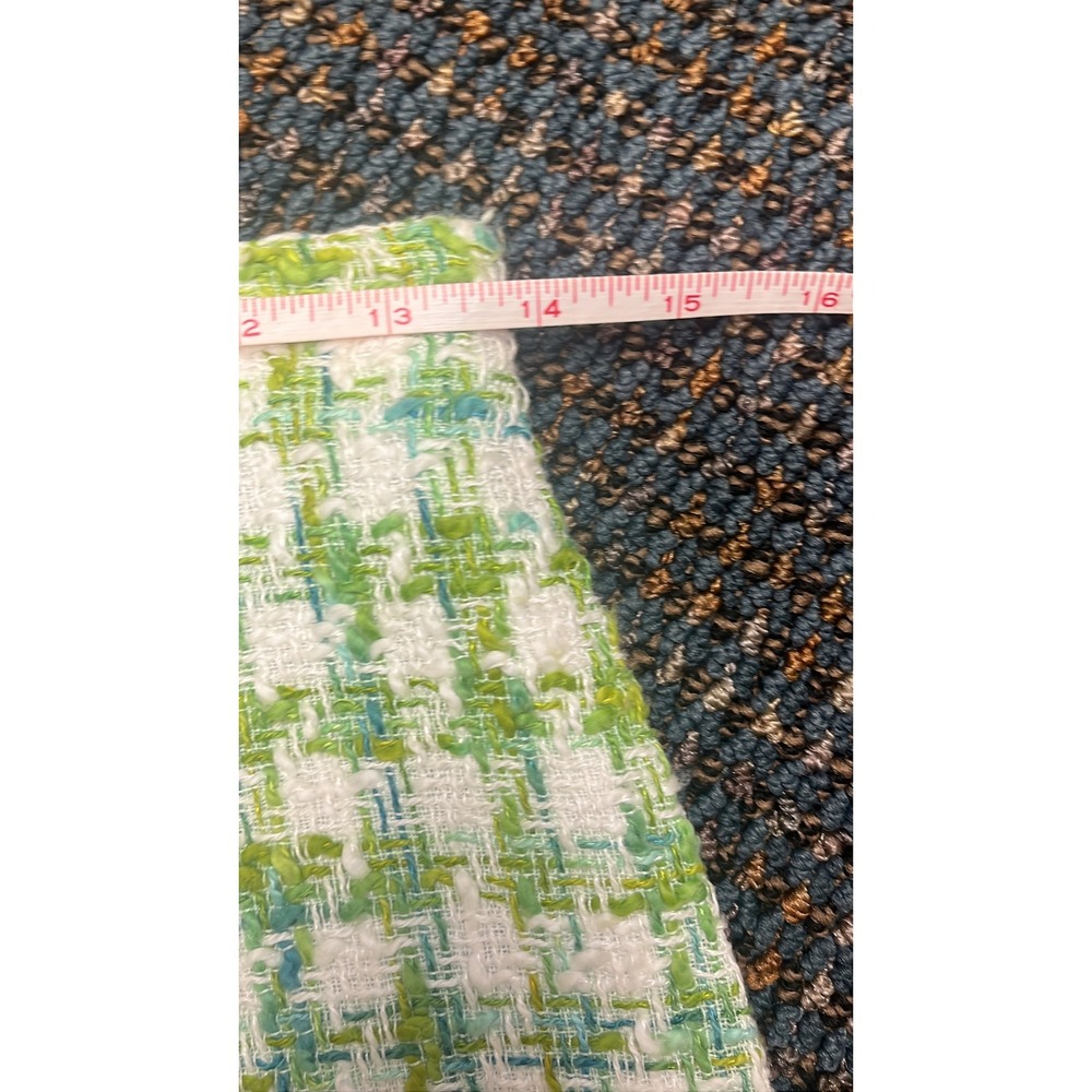 Jones‎ New York Green Plaid Tweed Mini Skirt Size 4 Cotton Linen Blend - Picture 4 of 8